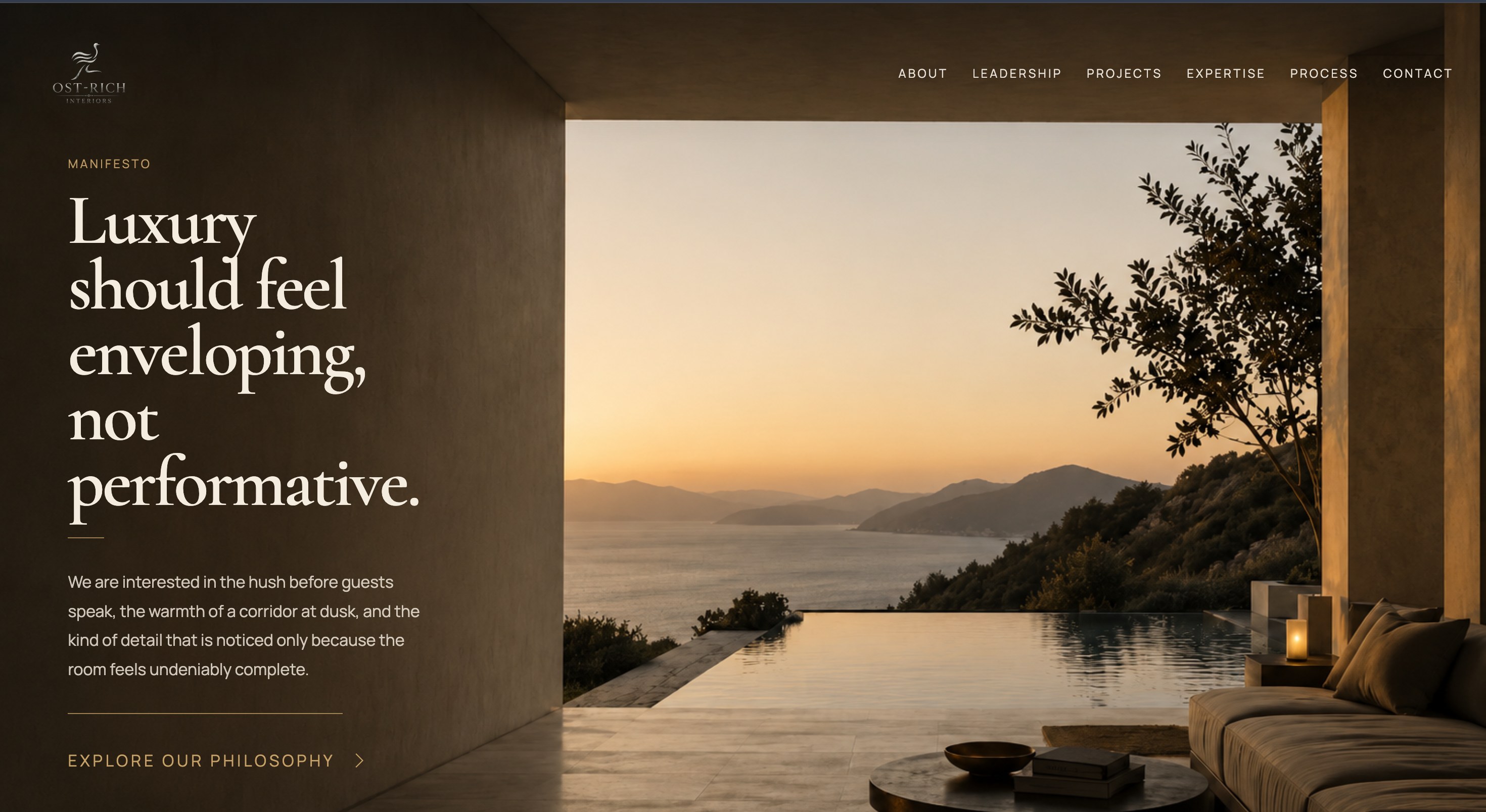 Ost-Rich Interiors — manifesto: luxury should feel enveloping, not performative